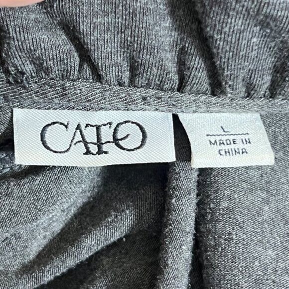 CATO - Women's Gray Ruffled Open-Front Cardigan ... - Picture 13 of 13